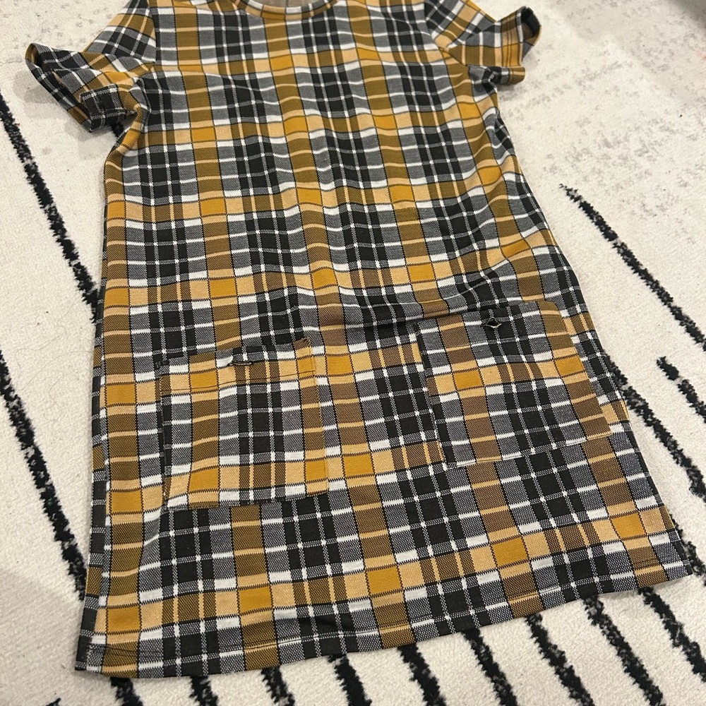 Zara Black and Gold Plaid Dress